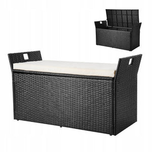 ŁAWKA OGRODOWA VEVOR Z MIEJSCEM DO PRZECHOWYWANIA RATTAN PE 360KG CZARNA