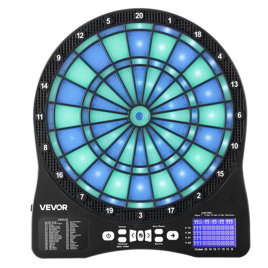 VEVOR ELEKTRONICZNA TARCZA DO DARTA LED 48 GIER 8 GRACZY ZESTAW DARTÓW