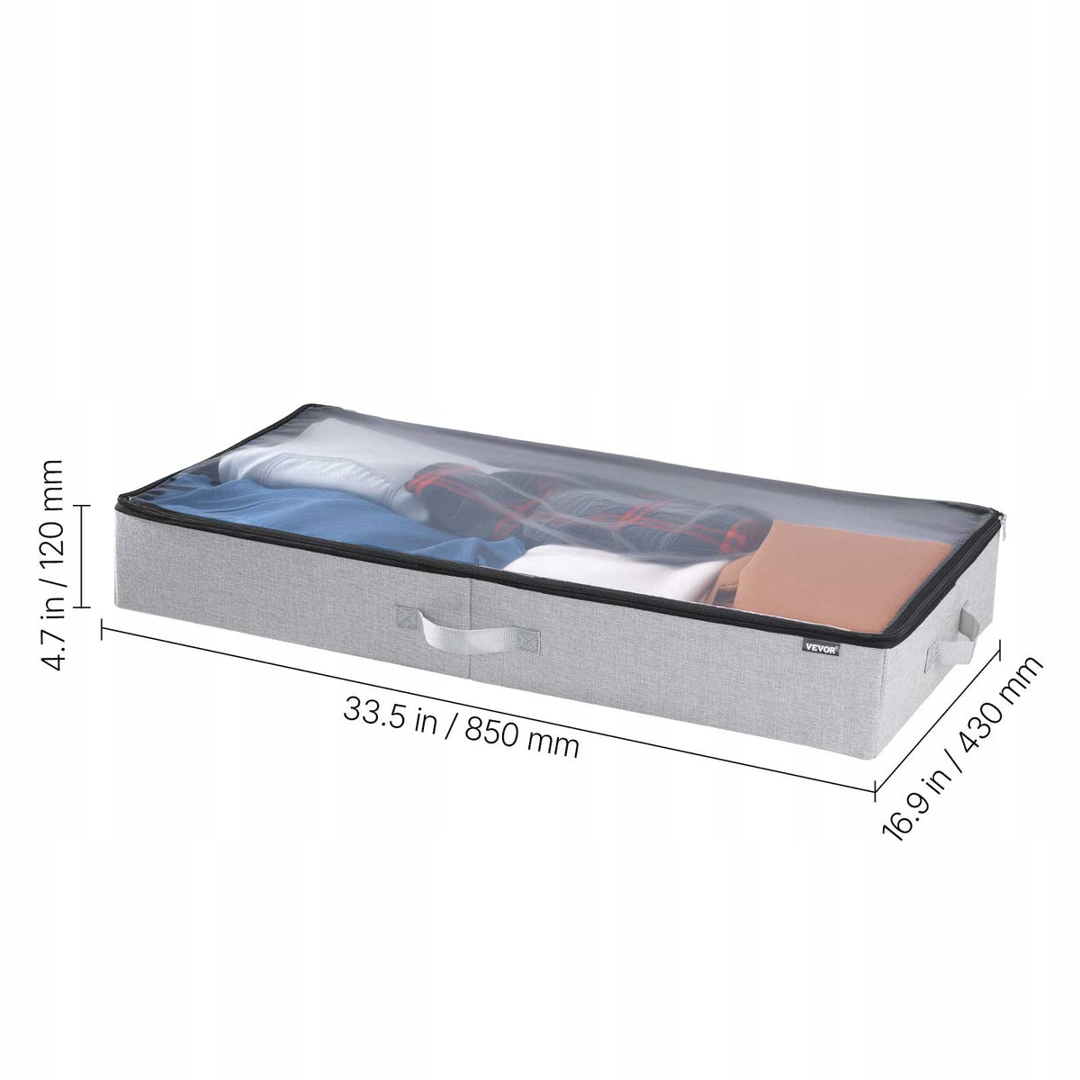 VEVOR TORBA DO PRZECHOWYWANIA POD ŁÓŻKIEM 2 SZT 85X43X12 CM MOCNA DUŻA