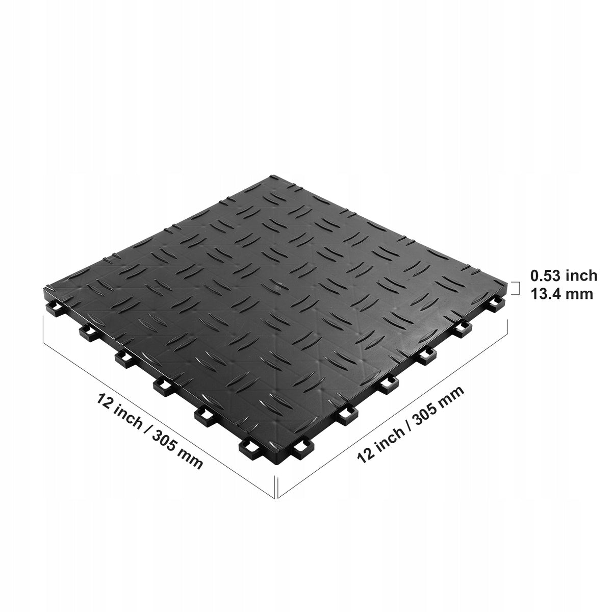 ZESTAW AKCESORIÓW DO PODŁÓG GARAŻOWYCH VEVOR 25 SZT 305X305X13 4MM CZARNY