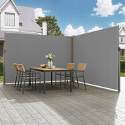 MARKIZA BOCZNA VEVOR 200X600 CM SZARA POLIESTER 180G MOCNA RAMA ŻELAZNA