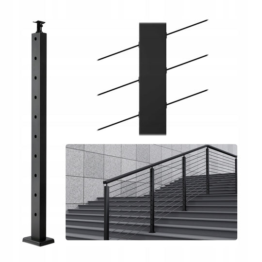 PROFESJONALNY SŁUPEK BALUSTRADY KABLOWEJ VEVOR 91 4X2 5X5 1CM STAL