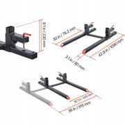MOCNE WIDŁY PALETOWE VEVOR 907 KG ZACISKOWE 1090 MM REGULOWANY STABILIZATOR