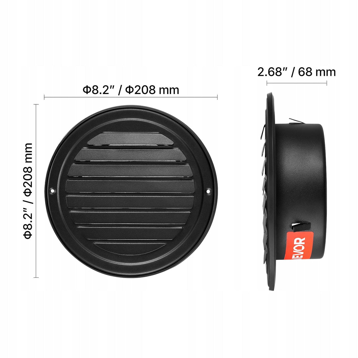 KRATKA WENTYLACYJNA VEVOR ZE STALI NIERDZEWNEJ 208X68MM CZARNA MOCNA