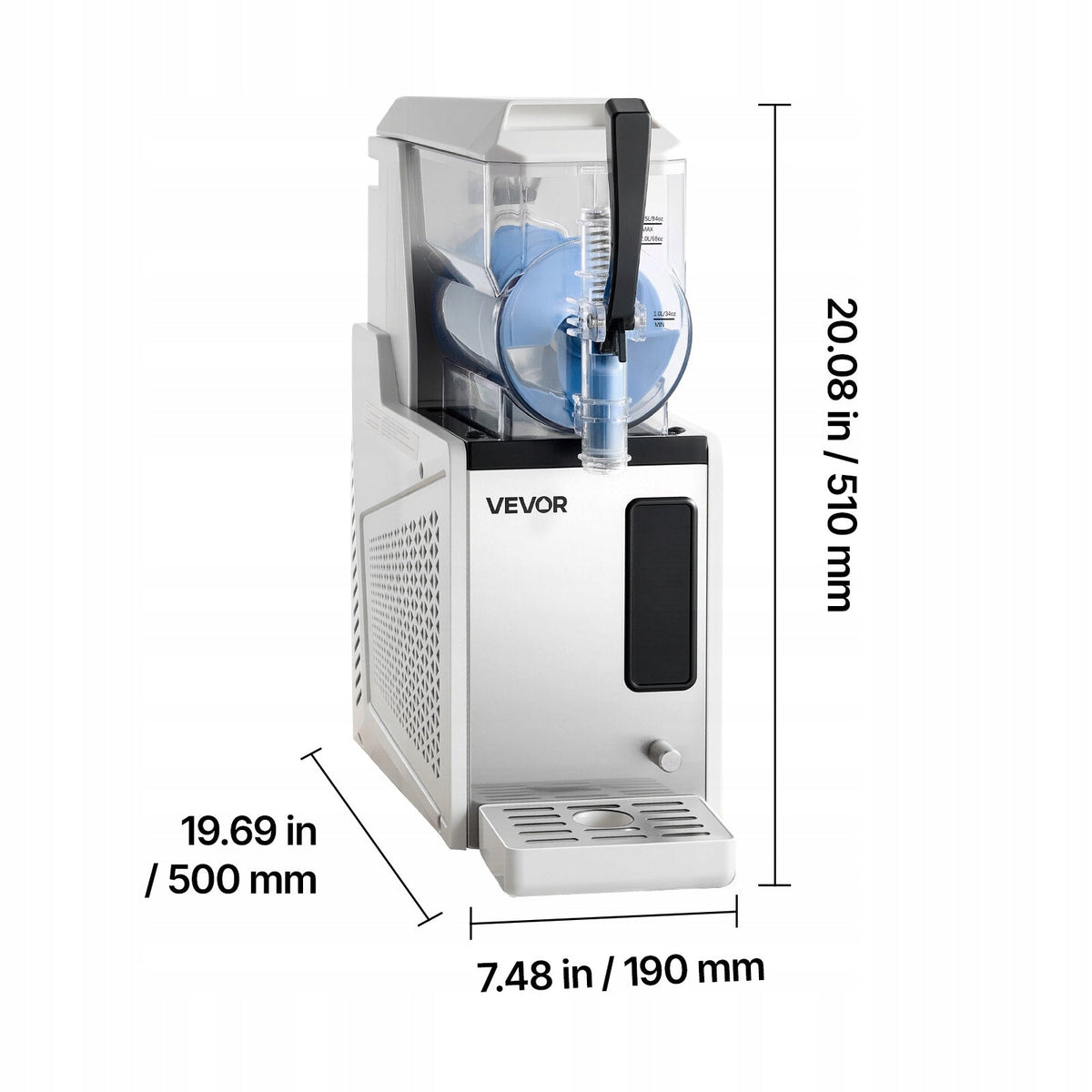 VEVOR SLUSH MACHINE 3L KOSTKARKA DO LODU SLUSH 350W SAMOCZYSZCZĄCA