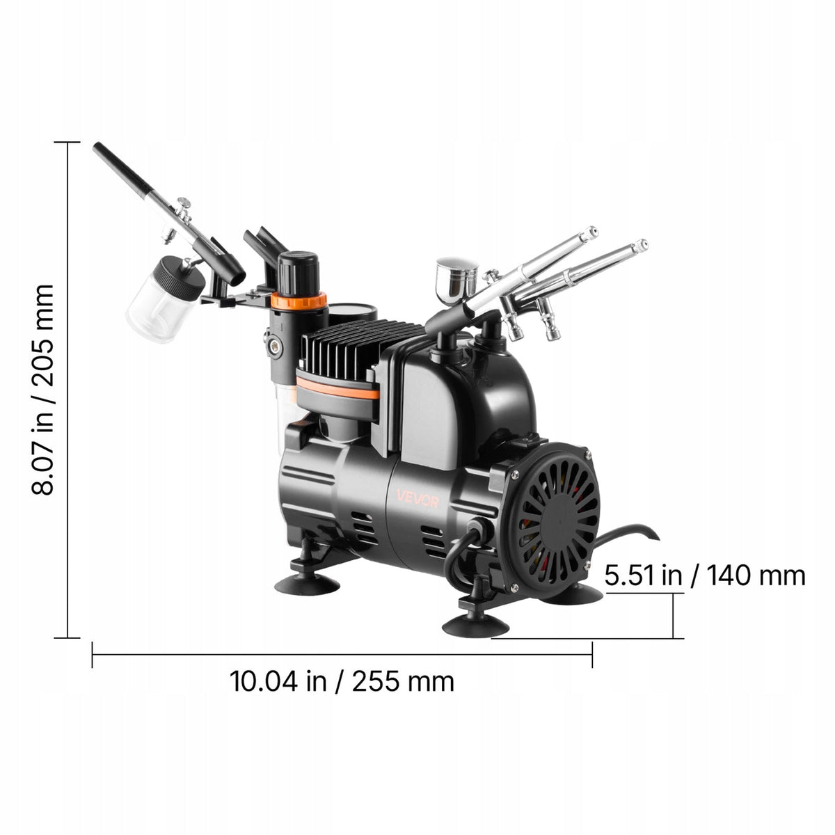 ZESTAW AEROGRAFU VEVOR 1 6 KM KOMPLET 3 PISTOLETY AEROGRAFU KOMPRESOR FARBY