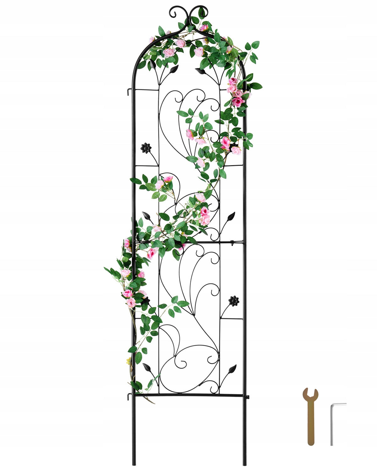 SOLIDNA METALOWA KRATKA VEVOR 38X152 CM NA ROŚLINY PNĄCE CZARNA PREMIUM