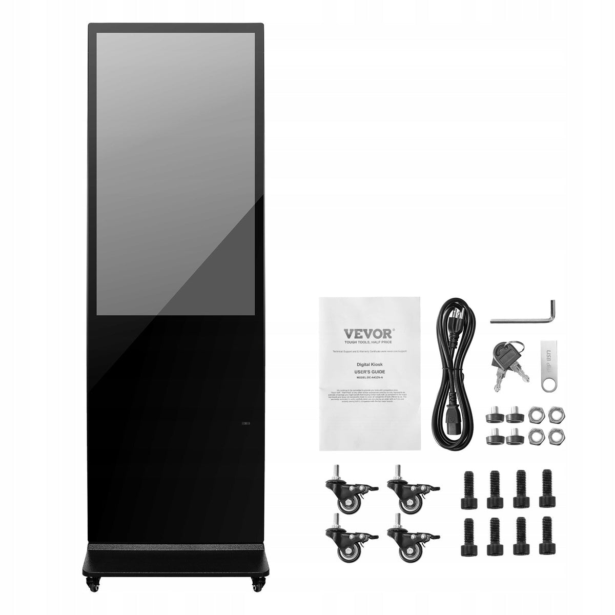 CYFROWY WYŚWIETLACZ REKLAMOWY VEVOR 43 2K LCD TOUCHSCREEN WIFI HDMI USB