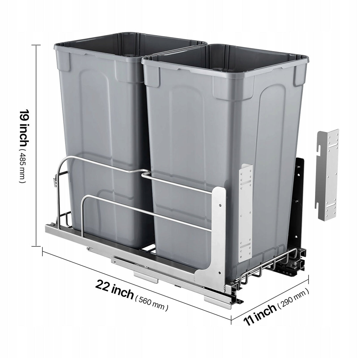WYSUWANY PODWÓJNY KOSZ NA ŚMIECI VEVOR 27 QT X2 MOCNY SYSTEM SOFT CLOSE