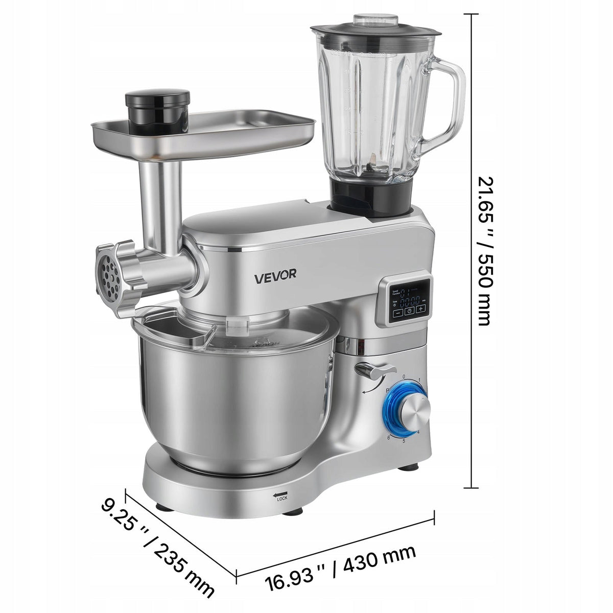 VEVOR PROFESJONALNY ROBOT KUCHENNY 1500W 6 POZIOMÓW 5.7L MOCNY