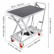 PODNOŚNIK NOŻYCOWY HYDRAULICZNY VEVOR 230 KG MOCNY WÓZEK PODNOŚNIKOWY