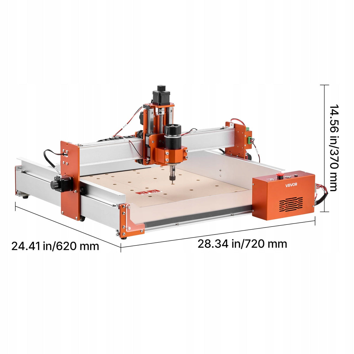FREZARKA CNC VEVOR 100W WRZECIONO 3-OSIOWA DUŻY OBSZAR 400X400X95MM PREMIUM