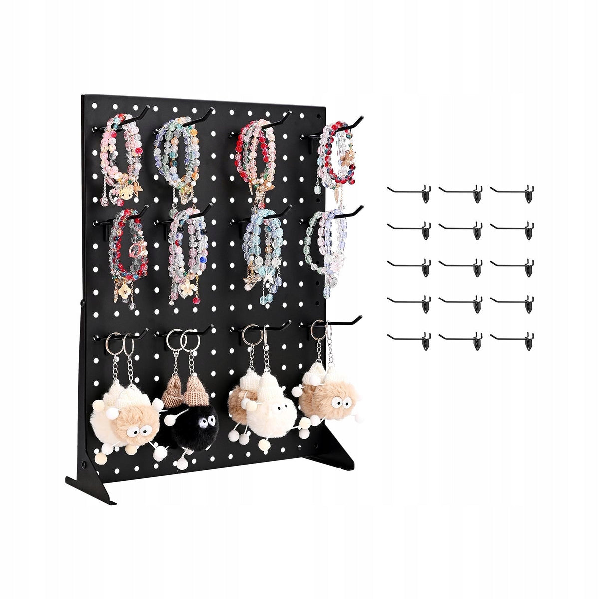 STOJAK EKSPOZYCYJNY VEVOR PEGBOARD 440X330X114 MM Z 15 HACZYKAMI SOLIDNY