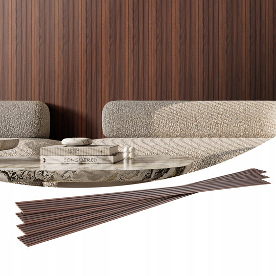 ZESTAW 8 PANELI AKUSTYCZNYCH VEVOR 2450X166MM CIEMNY TEKOWY MOCNY