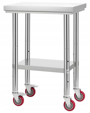 VEVOR STÓŁ ROBOCZY ZE STALI NIERDZEWNEJ 61X45 CM REGULOWANY SOLIDNY