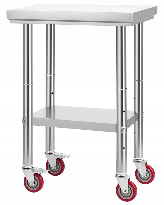 VEVOR STÓŁ ROBOCZY ZE STALI NIERDZEWNEJ 61X45 CM REGULOWANY SOLIDNY