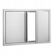 DRZWI DOSTĘPOWE DO GRILLA VEVOR 774X532 MM PODWÓJNE STAL NIERDZEWNA PREMIUM