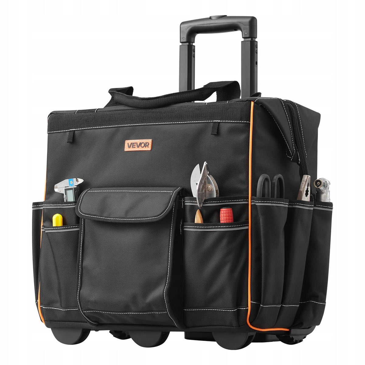 TORBA NARZĘDZIOWA VEVOR NA KÓŁKACH 50 KG 25 KIESZENI ALUMINIOWA RĄCZKA