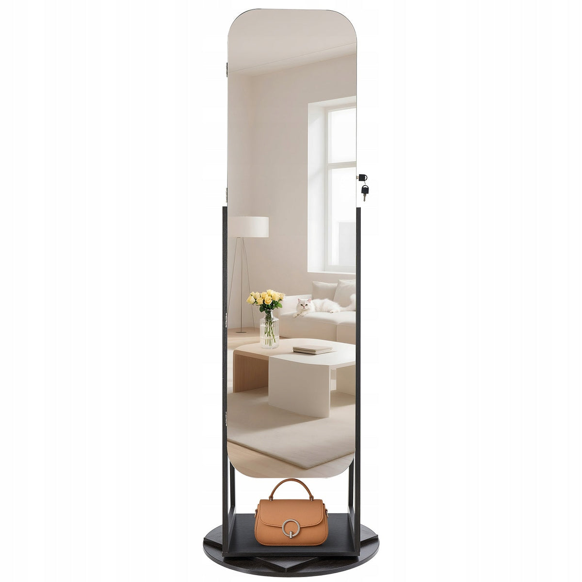 VEVOR OBROTOWA SZAFKA NA BIŻUTERIĘ 360 Z LUSTREM 160 CM PREMIUM ORGANIZER
