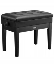 VEVOR REGULOWANA ŁAWKA DO PIANINA Z SCHOWKIEM I PODUSZKĄ 56X34X49 CM