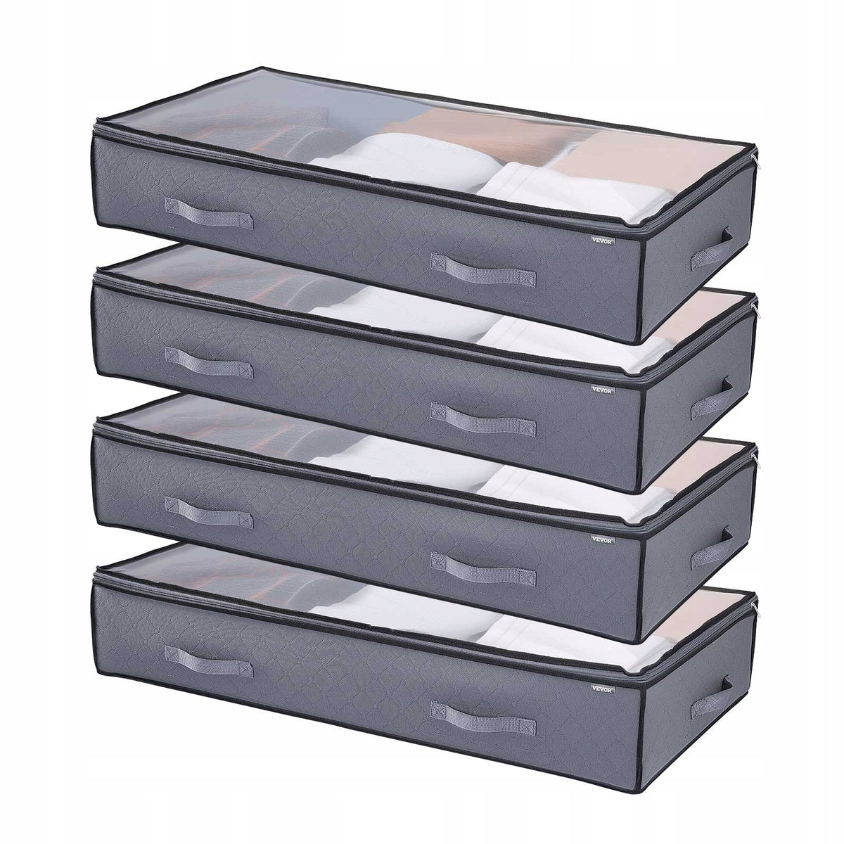 VEVOR TORBA DO PRZECHOWYWANIA POD ŁÓŻKIEM 4 SZTUKI 996X500X180MM 90L MOCNA