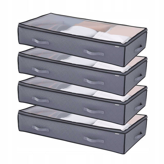 VEVOR TORBA DO PRZECHOWYWANIA POD ŁÓŻKIEM 4 SZTUKI 996X500X180MM 90L MOCNA