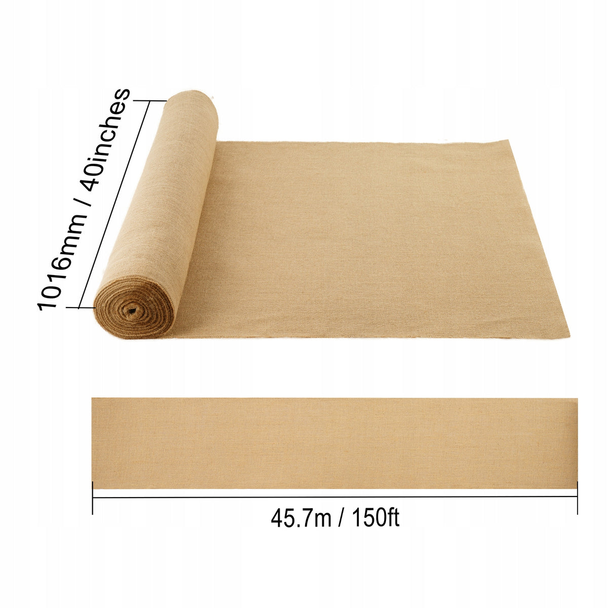 VEVOR TKANINA JUTOWA ROLKA 40X150FT 50X50 GĘSTOŚĆ NATURALNA SOLIDNA