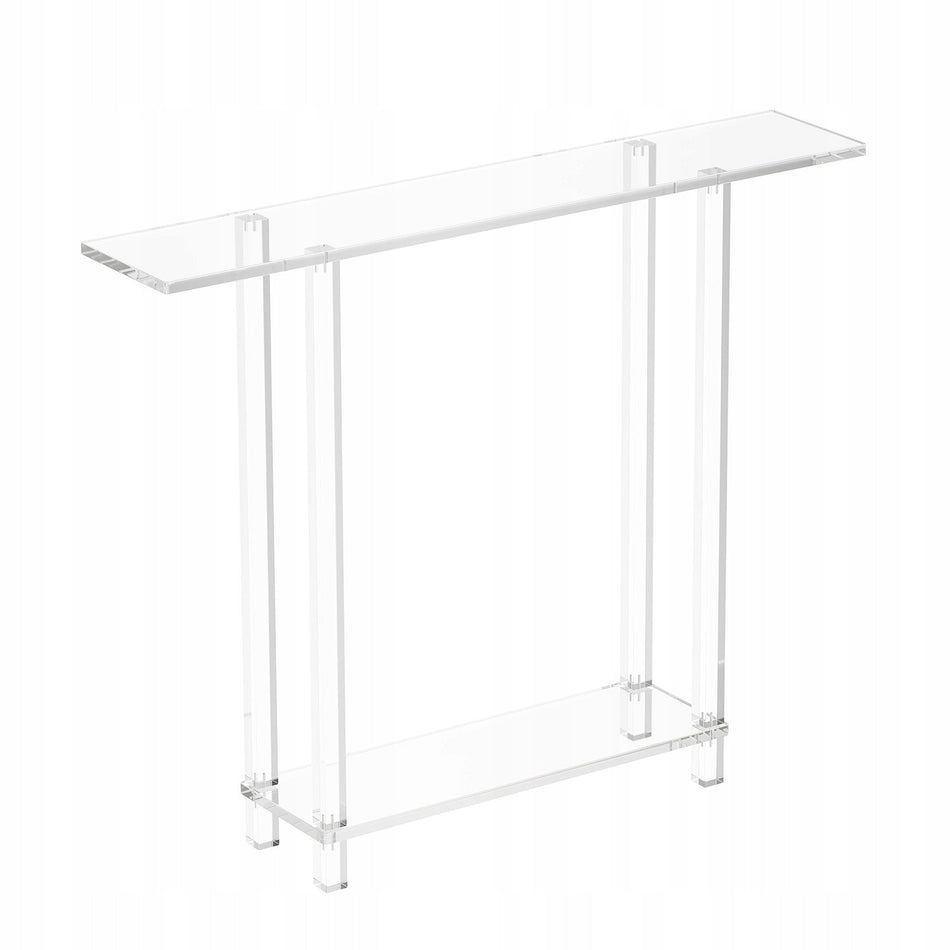 VEVOR STOLIK KONSOLOWY AKRYLOWY PRZEZROCZYSTY 2 POZIOMY MOCNY 100X80 CM