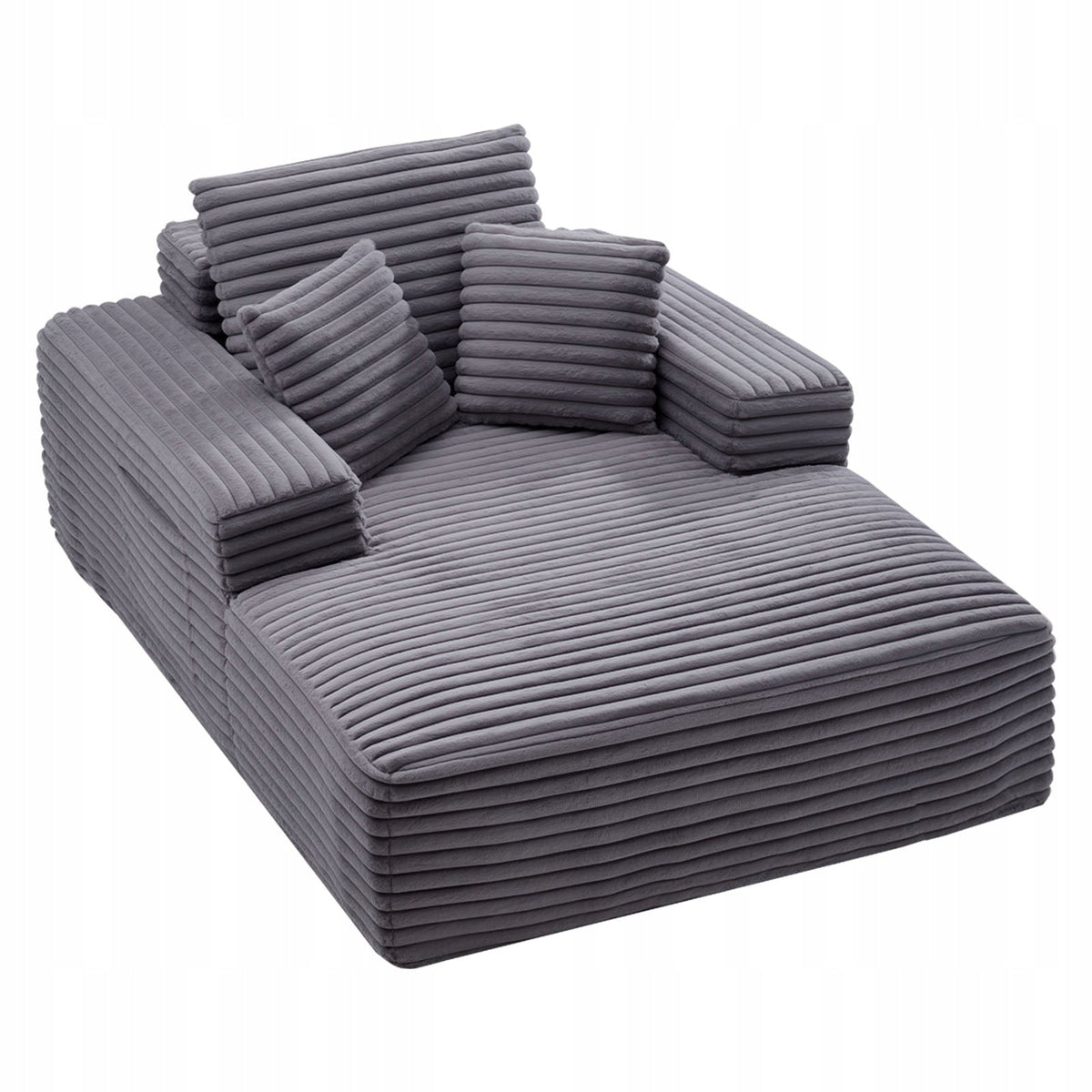 VEVOR LEŻANKA RELAKSACYJNA 138 CM TAPICEROWANA SOFA Z FUNKCJĄ SPANIA SZARA