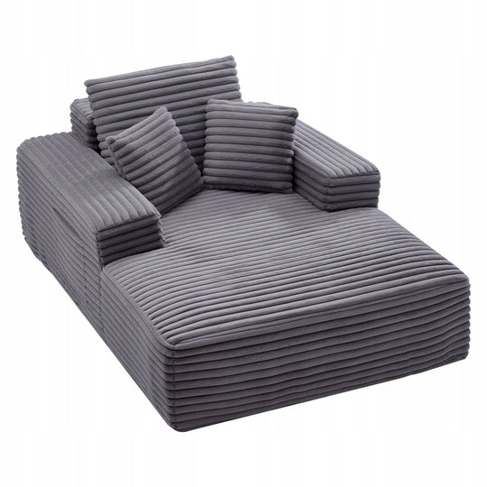 VEVOR LEŻANKA RELAKSACYJNA 138 CM TAPICEROWANA SOFA Z FUNKCJĄ SPANIA SZARA