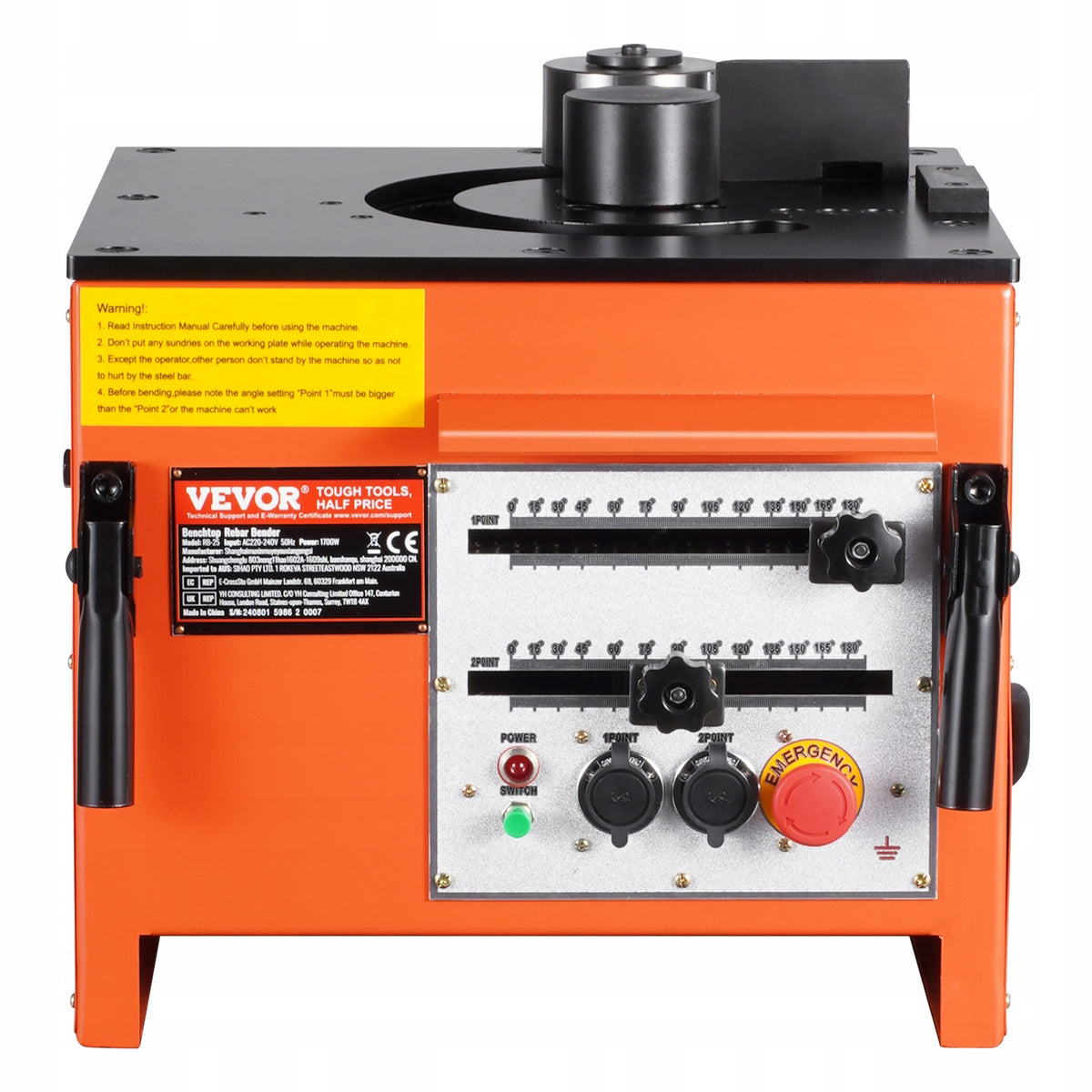ELEKTRYCZNA GIĘTARKA DO PRĘTÓW ZBROJENIOWYCH VEVOR 1700W MOCNA DO STOŁU