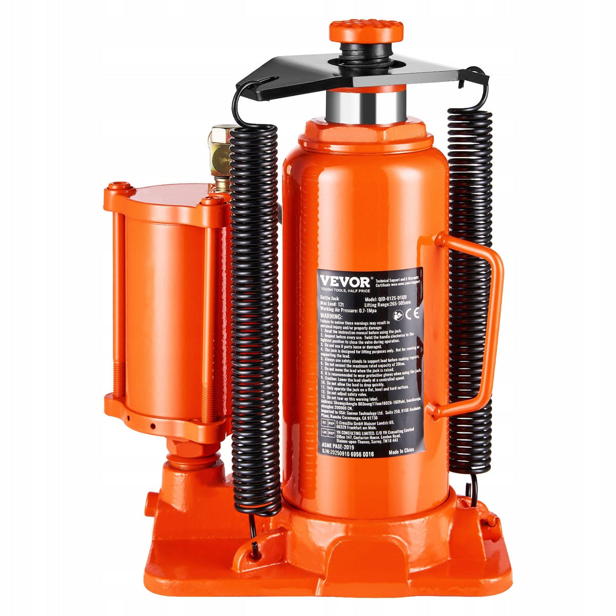 PODNOŚNIK BUTELKOWY PNEUMATYCZNO-HYDRAULICZNY VEVOR 12 TON MOCNY SOLIDNY
