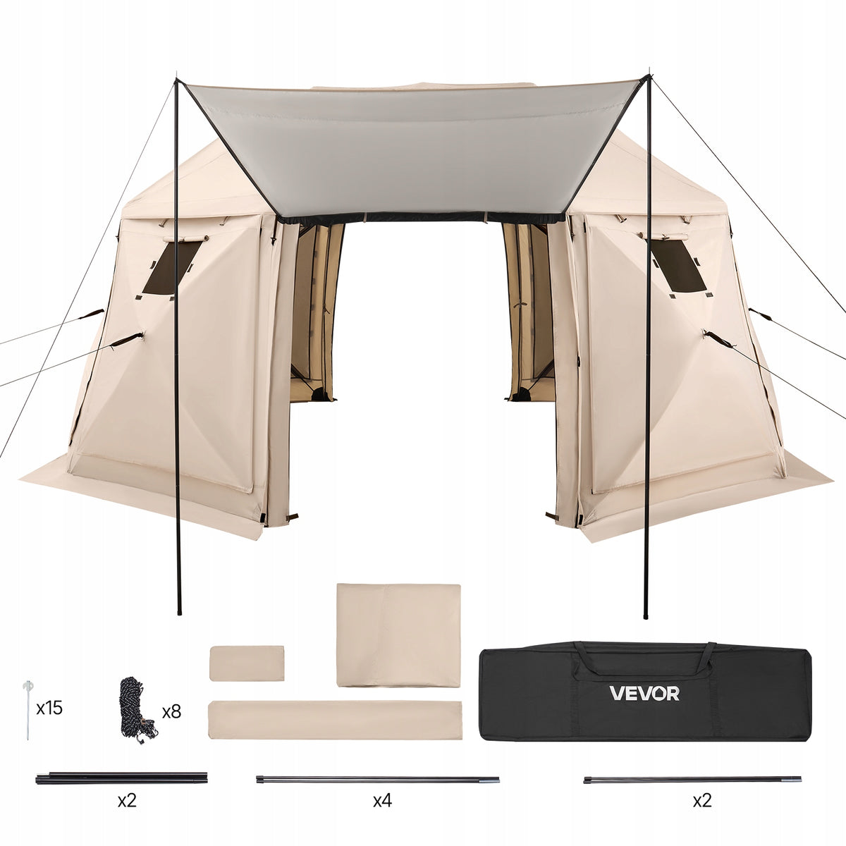 VEVOR PAWILON ROZKŁADANY 4 57X4 57M 13-STRONNY SFERYCZNY NAMIOT PREMIUM