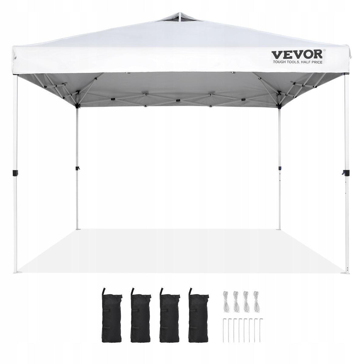 VEVOR ALTANA OGRODOWA SKŁADANA 304X304 CM BIAŁA RAMA STALOWA 250D PU