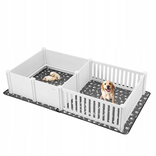 VEVOR KOJEC DLA SZCZENIĄT XL 237X123X46 CM PLASTIKOWY PVC DWUPOKOJOWY MOCNY