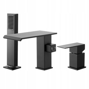 BATERIA WANNOWA VEVOR ROMAN 3 OTWORY MATOWA CZARNA ZESTAW WODOSPAD