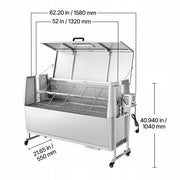 PROFESJONALNY GRILL ROŻENOWY VEVOR 38W 60KG STAL NIERDZEWNA 52 CALI