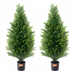 VEVOR SZTUCZNE DRZEWO CEDROWE TOPIARY 36 CALI 2 SZTUKI MOCNE I REALISTYCZNE