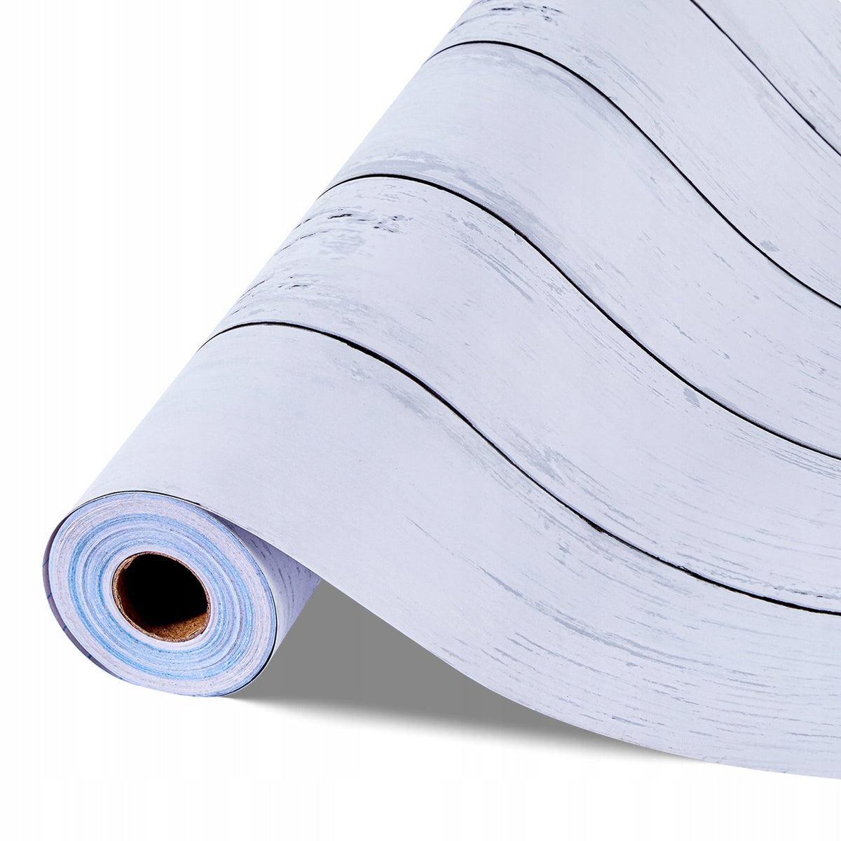TAPETA SAMOPRZYLEPNA VEVOR 45CM X 15M PVC BIAŁA STRUKTURA DREWNA MOCNA