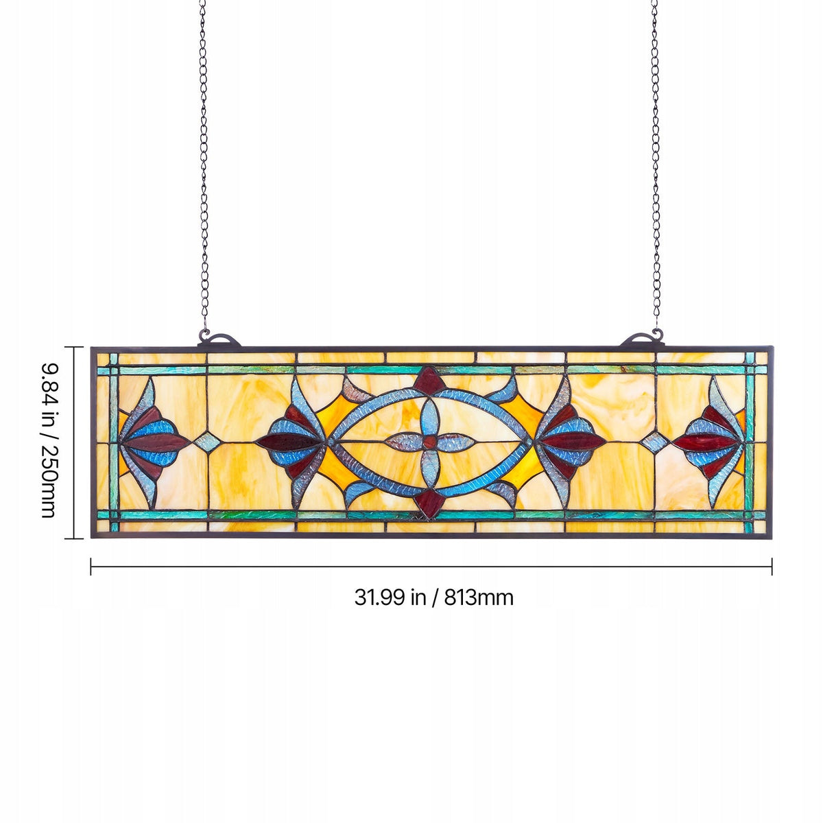 PREMIUM PANEL WITRAŻOWY VEVOR 813X250 MM WISZĄCY Z ŁAŃCUSZKIEM SZKLANY