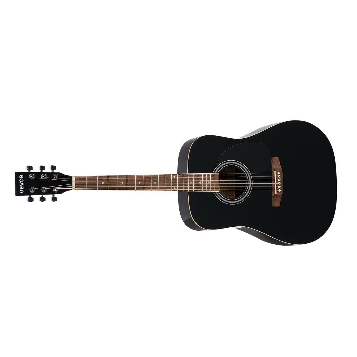 VEVOR GITARA AKUSTYCZNA DREADNOUGHT 41 IN ZESTAW DLA POCZĄTKUJĄCYCH CZARNA
