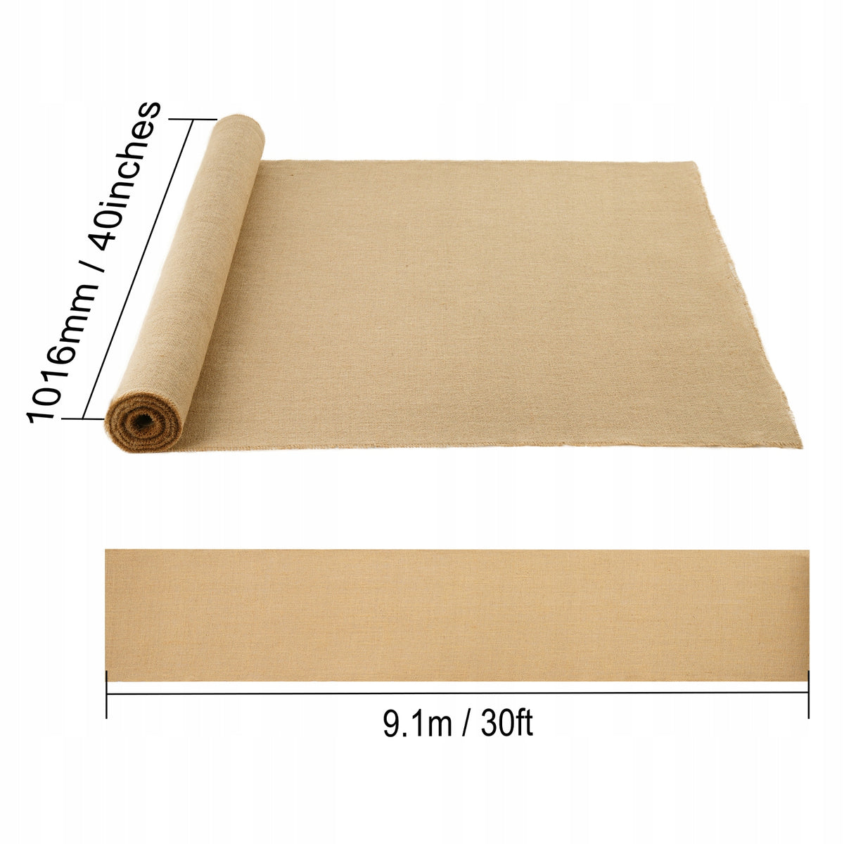 VEVOR TKANINA JUTOWA ROLKA 40X915CM NATURALNA 50X50 MOCNA SOLIDNA