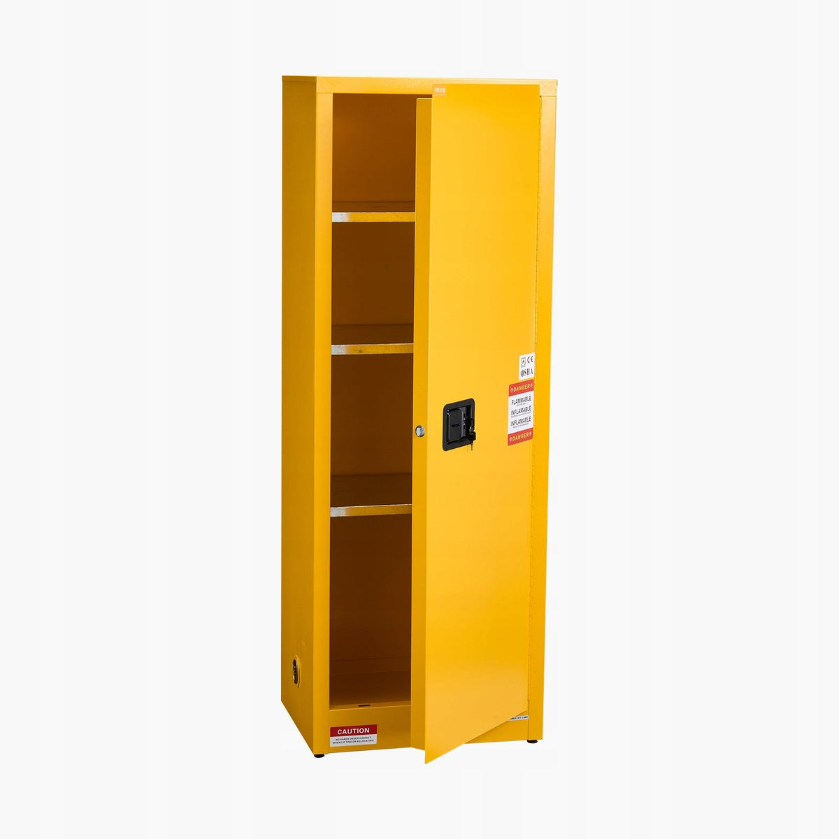 SZAFKA NA GAŚNICE VEVOR 23 GALONÓW ŻÓŁTA MOCNA STAL OCYNKOWANA REGULOWANE