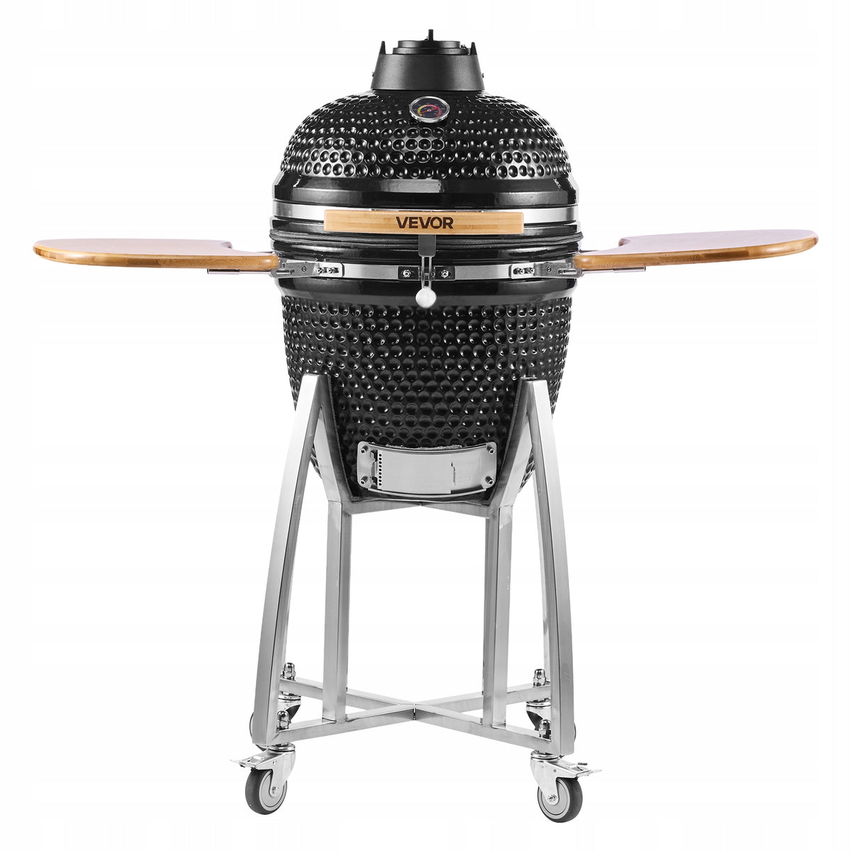 PROFESJONALNY GRILL CERAMICZNY VEVOR KAMADO 450 MM WĘDZARNIA Z DREWNIANYMI