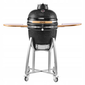 PROFESJONALNY GRILL CERAMICZNY VEVOR KAMADO 450 MM WĘDZARNIA Z DREWNIANYMI