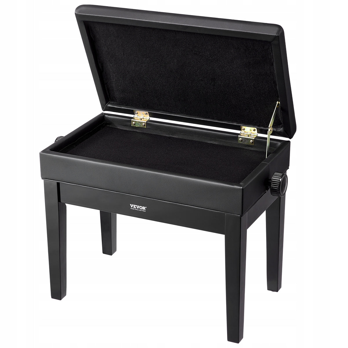 VEVOR REGULOWANA ŁAWKA DO PIANINA Z SCHOWKIEM I PODUSZKĄ 56X34X49 CM