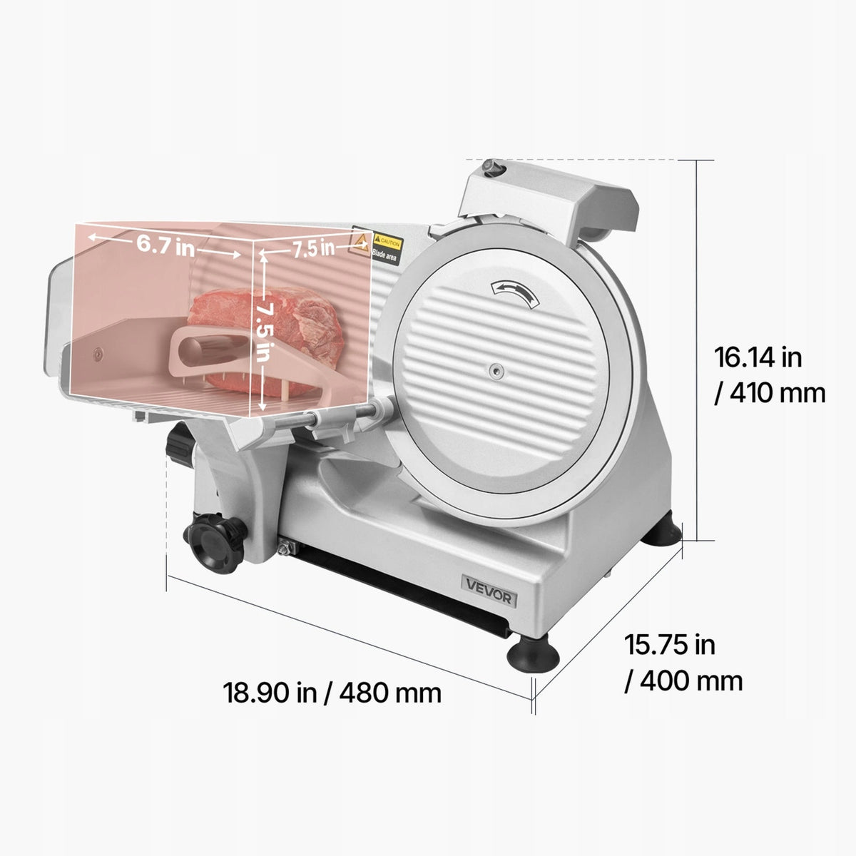 VEVOR UNIWERSALNA KRAJALNICA DO MIĘSA 320W 450RPM 10 CALI REGULACJA