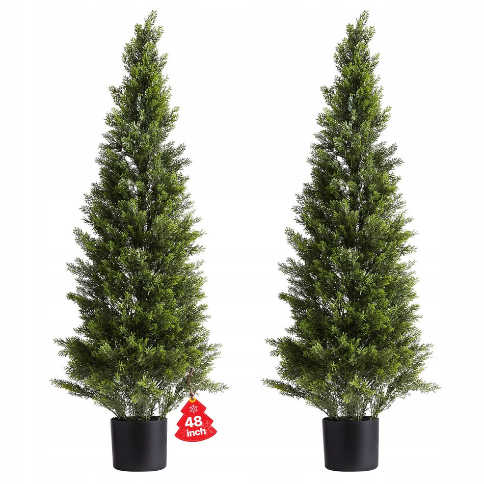 VEVOR SZTUCZNE DRZEWA CEDROWE TOPIARY 2 SZT 1219 MM MOCNE I REALISTYCZNE