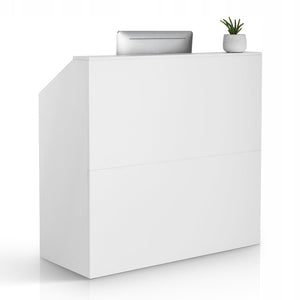 PROFESJONALNY STÓŁ RECEPCYJNY VEVOR BIAŁY MDF LADA KASOWA 118X50X111 CM