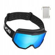 GOGLE NARCIARSKIE VEVOR CYLINDRYCZNE SOCZEWKI ICE BLUE REVO ANTYFOG TPU